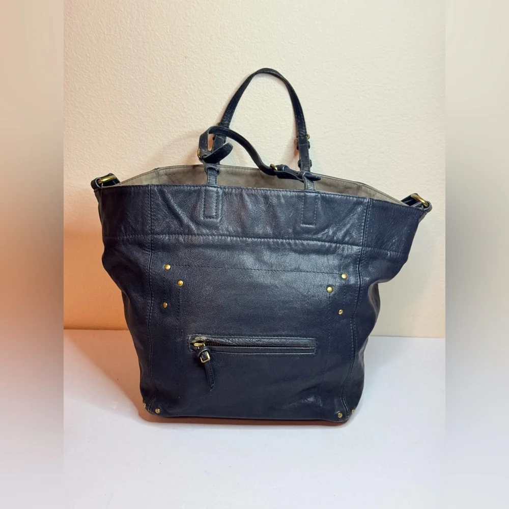 Jerome Dreyfuss Jacques Navy Blue Leather Handbag 2Way